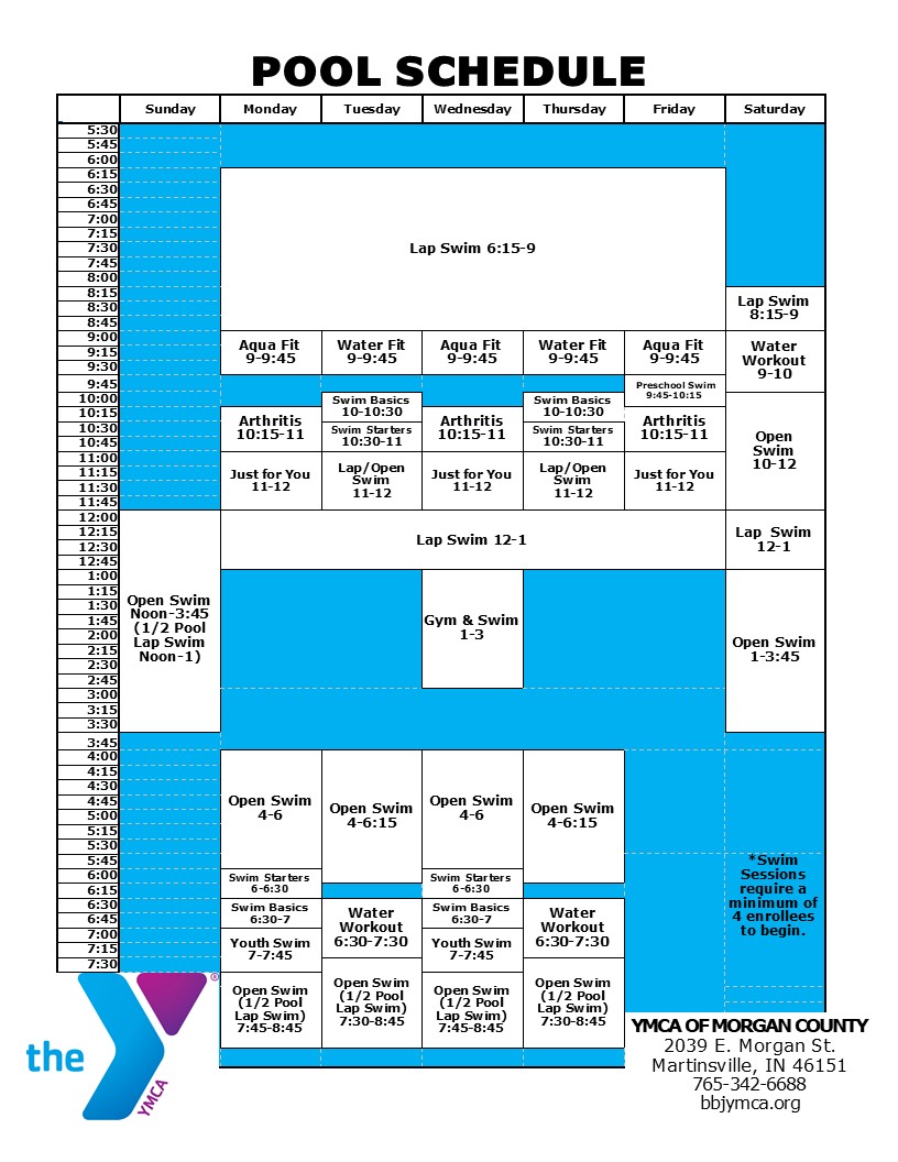 Ymca Pool Schedule 2022 Pool Schedule - Ymca Of Morgan County